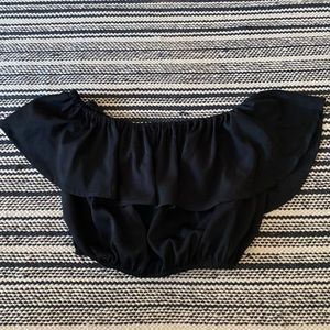 Chiffon off the shoulder crop